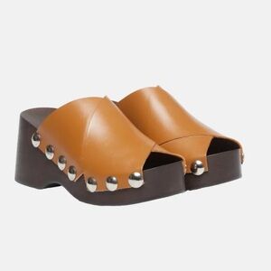 Ganni Retro Studded Clogs in Tigers Eye BNWB